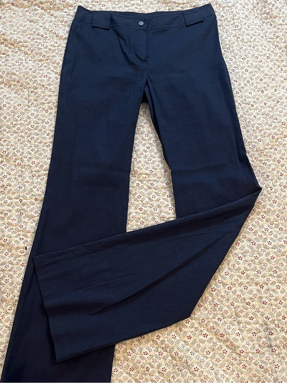 NWOT*Elie Tahari Dark Blue Women's Pants*Linen Blend*Size 2*MSRP $425